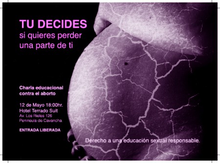Campaña social contra el aborto. Duotono.