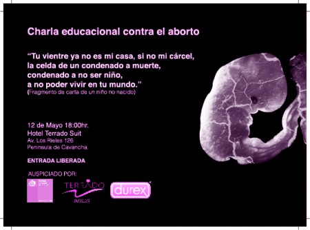 Campaña social contra el aborto. Duotono.